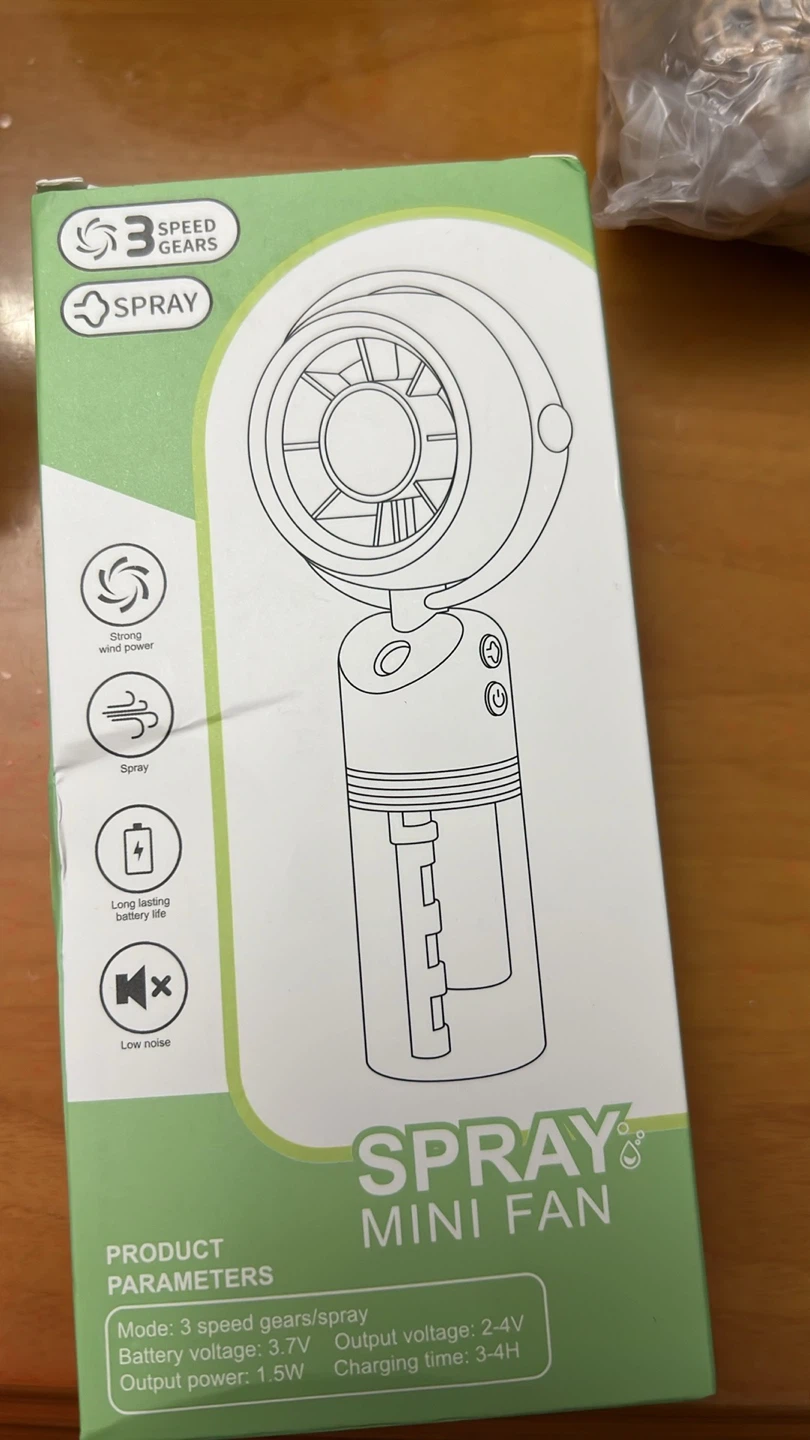 Spray Mini Fan with 3 Speed Gears（pink） - photo 4