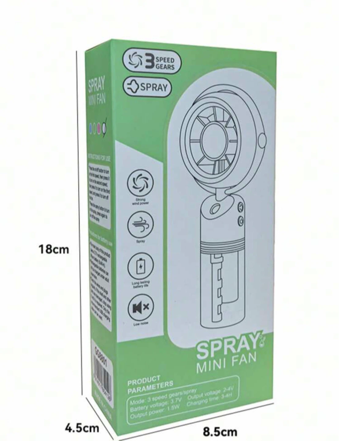 Spray Mini Fan with 3 Speed Gears（pink） - photo 3