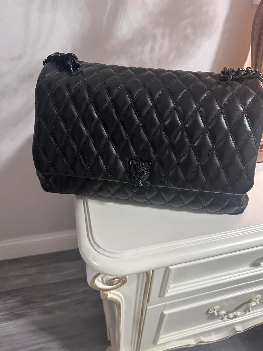 Black Quilted Chain Shoulder Bag