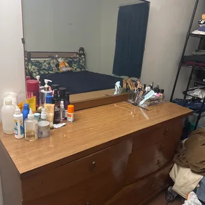 Vintage Wooden Dresser with Mirror