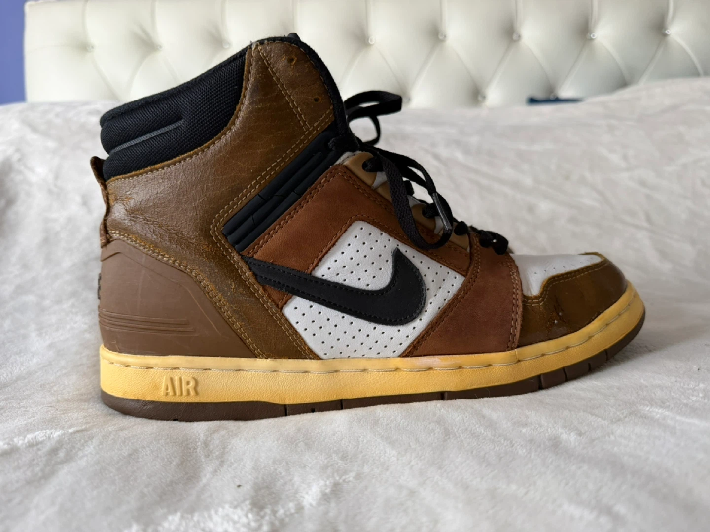 Nike Air High Top Sneakers Brown White