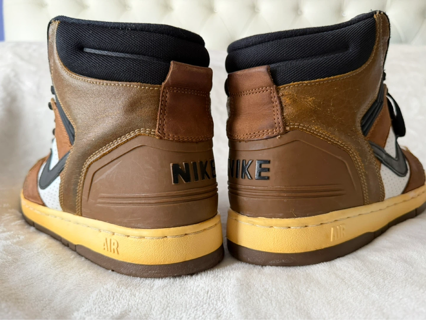 Nike Air High Top Sneakers Brown White - photo 5
