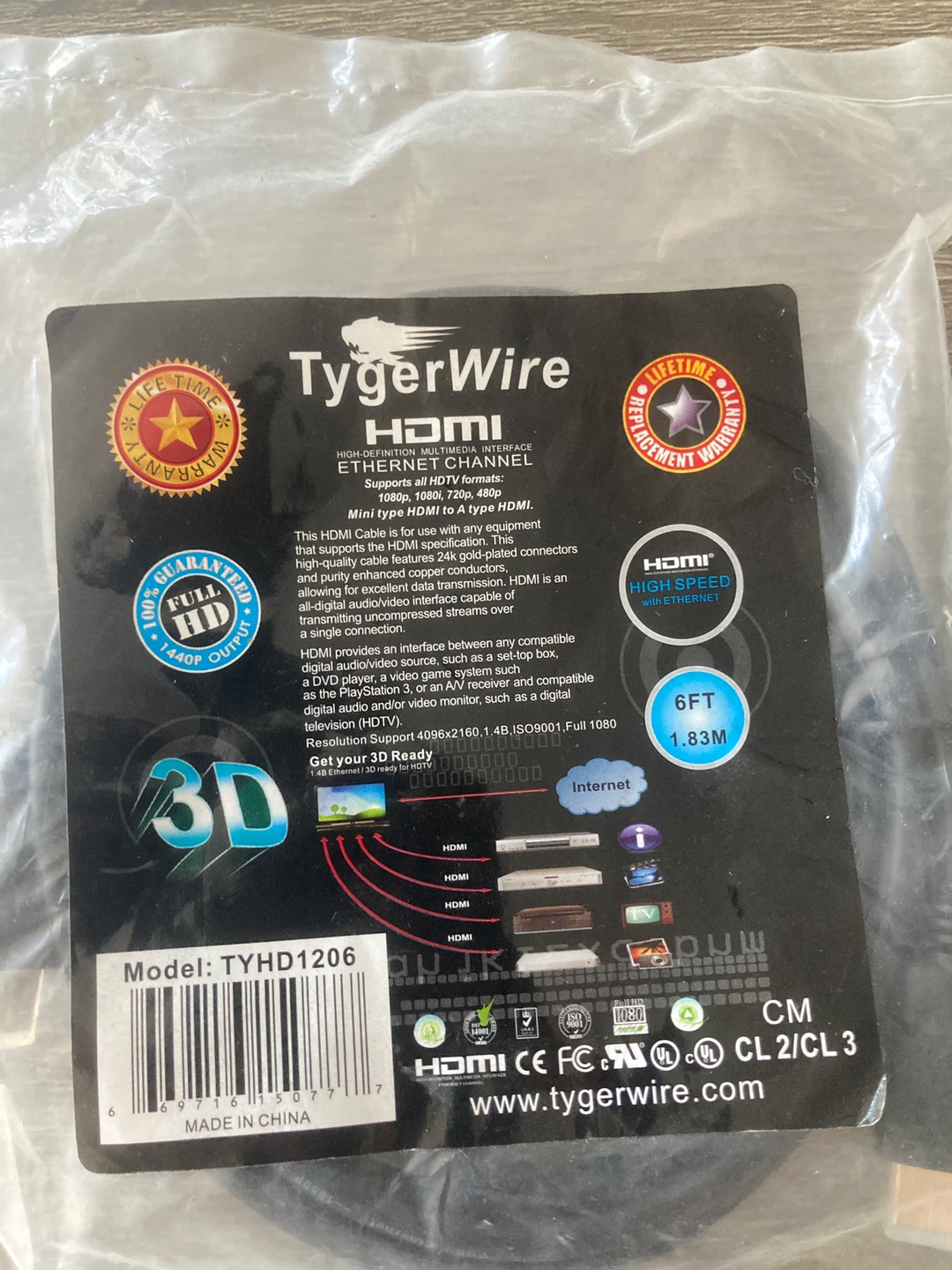 TygerWire 6FT HDMI Cable (TYHD1206)