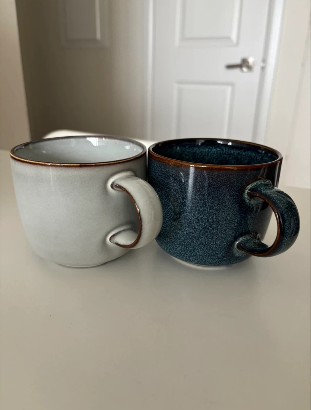 IKEA GLADELIG Mugs - Blue & Gray Reactive Glaze
