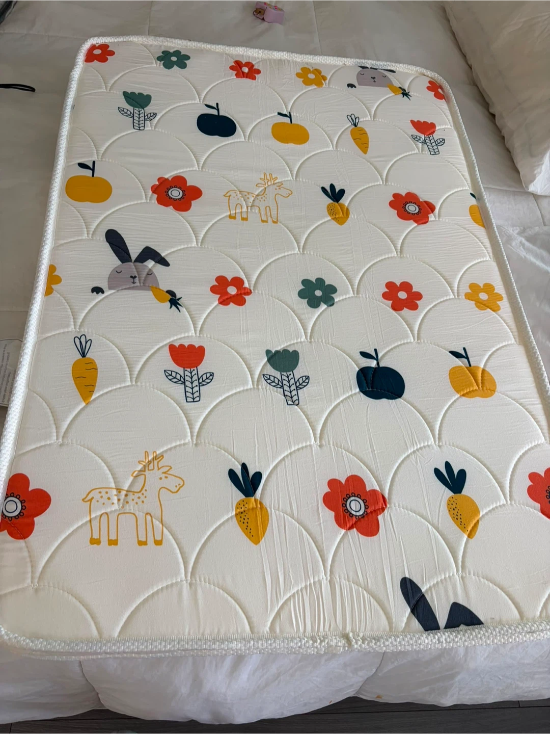 Baby Crib Mattress with Animal and Fruit Design