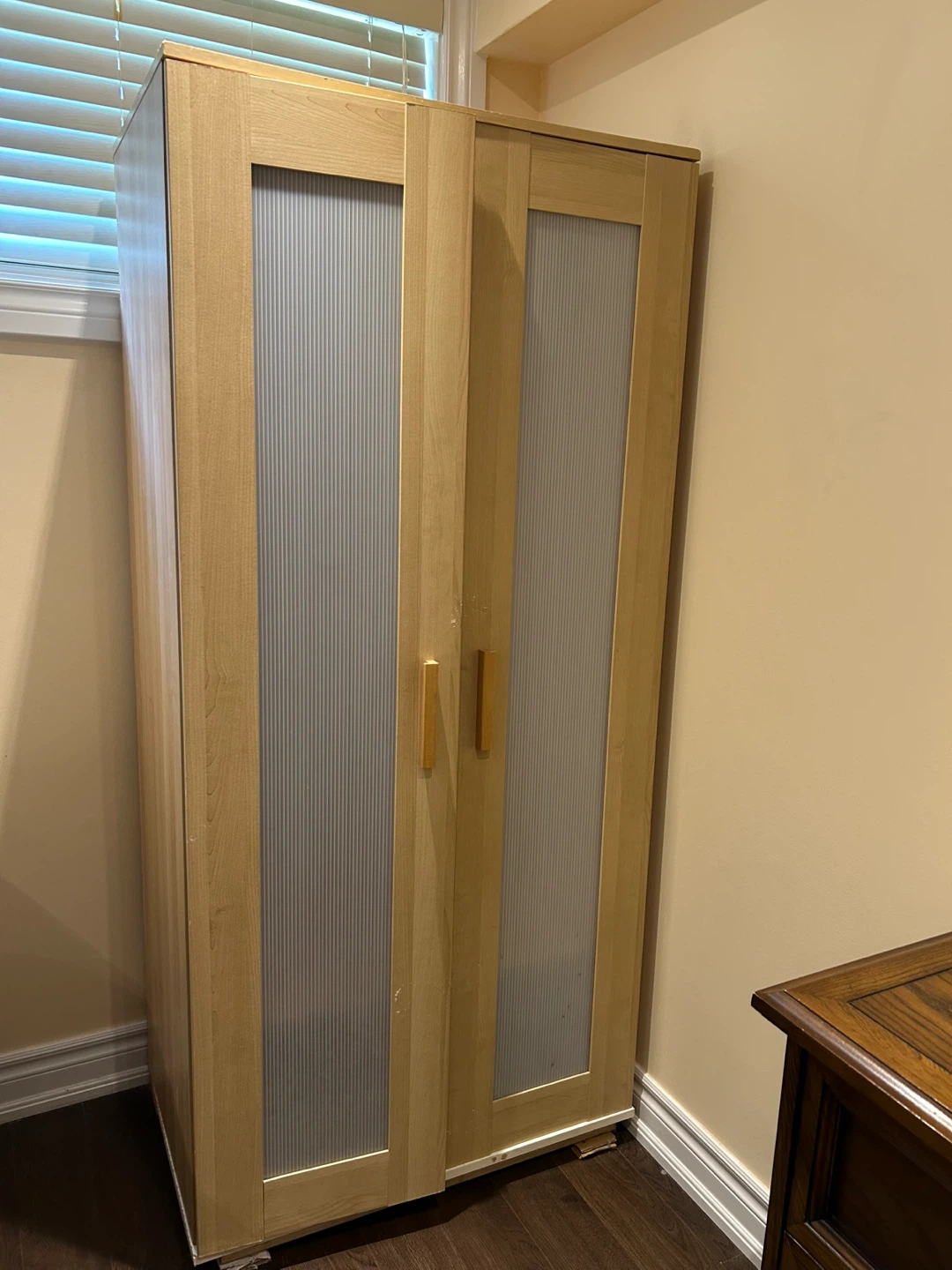 Wooden Wardrobe with Frosted Doors
