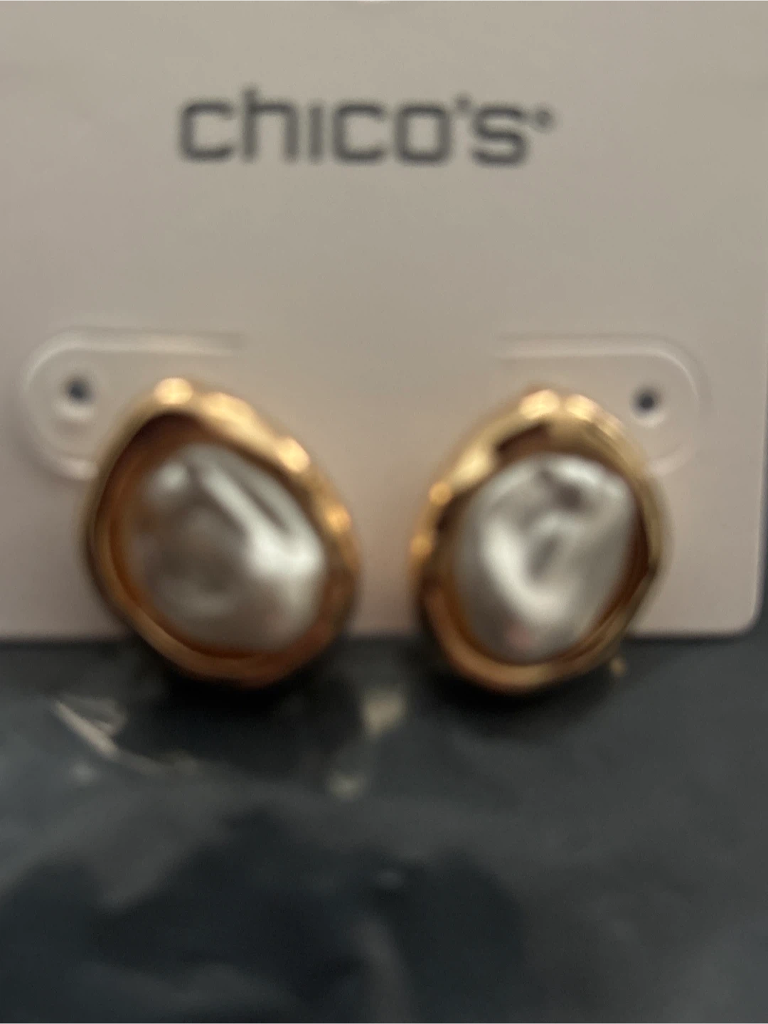 New Chico's Gold Tone & Pearl Drop Earrings - photo 2