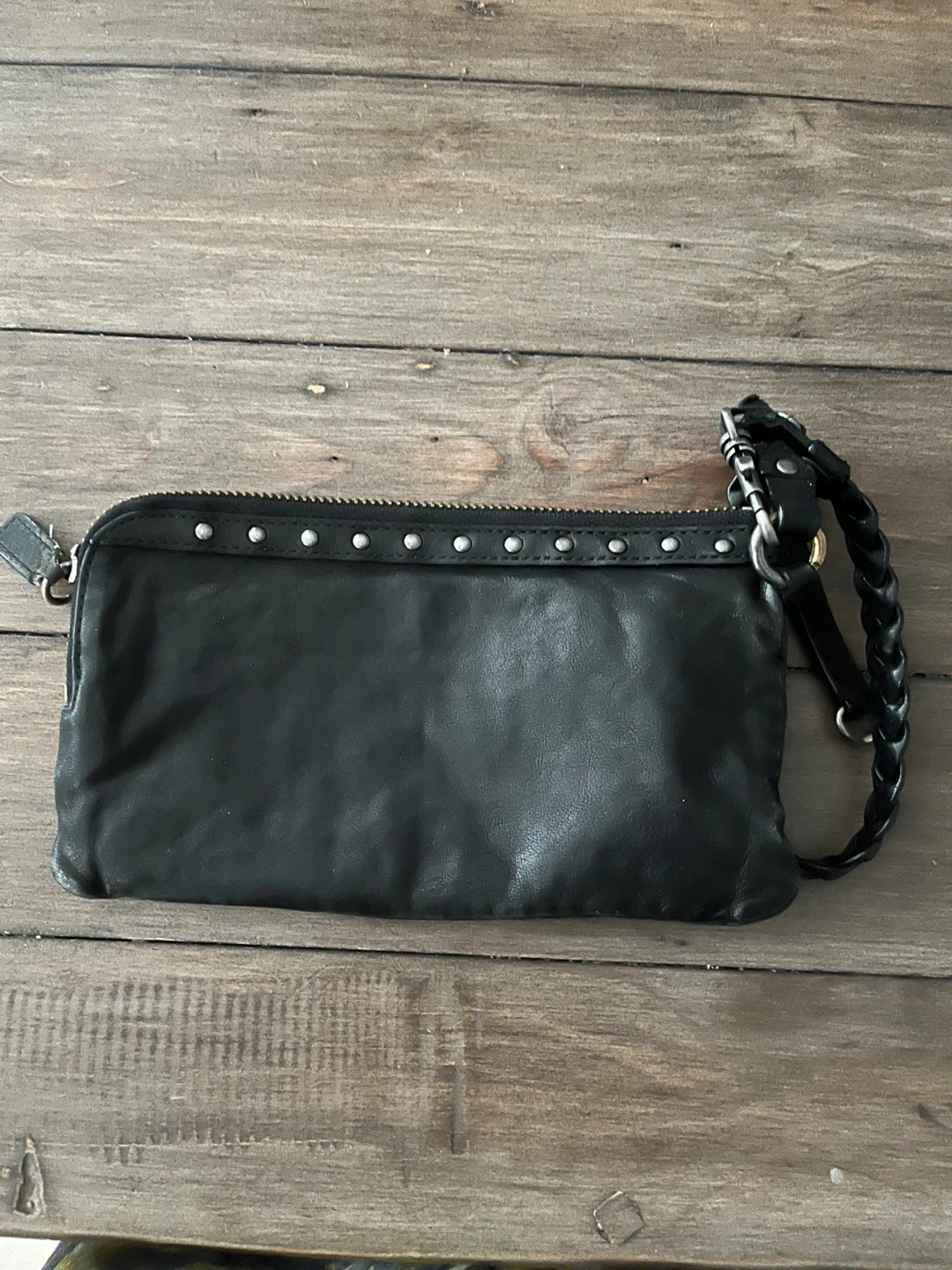 Juicy Couture Black Leather Studded Wristlet - photo 2