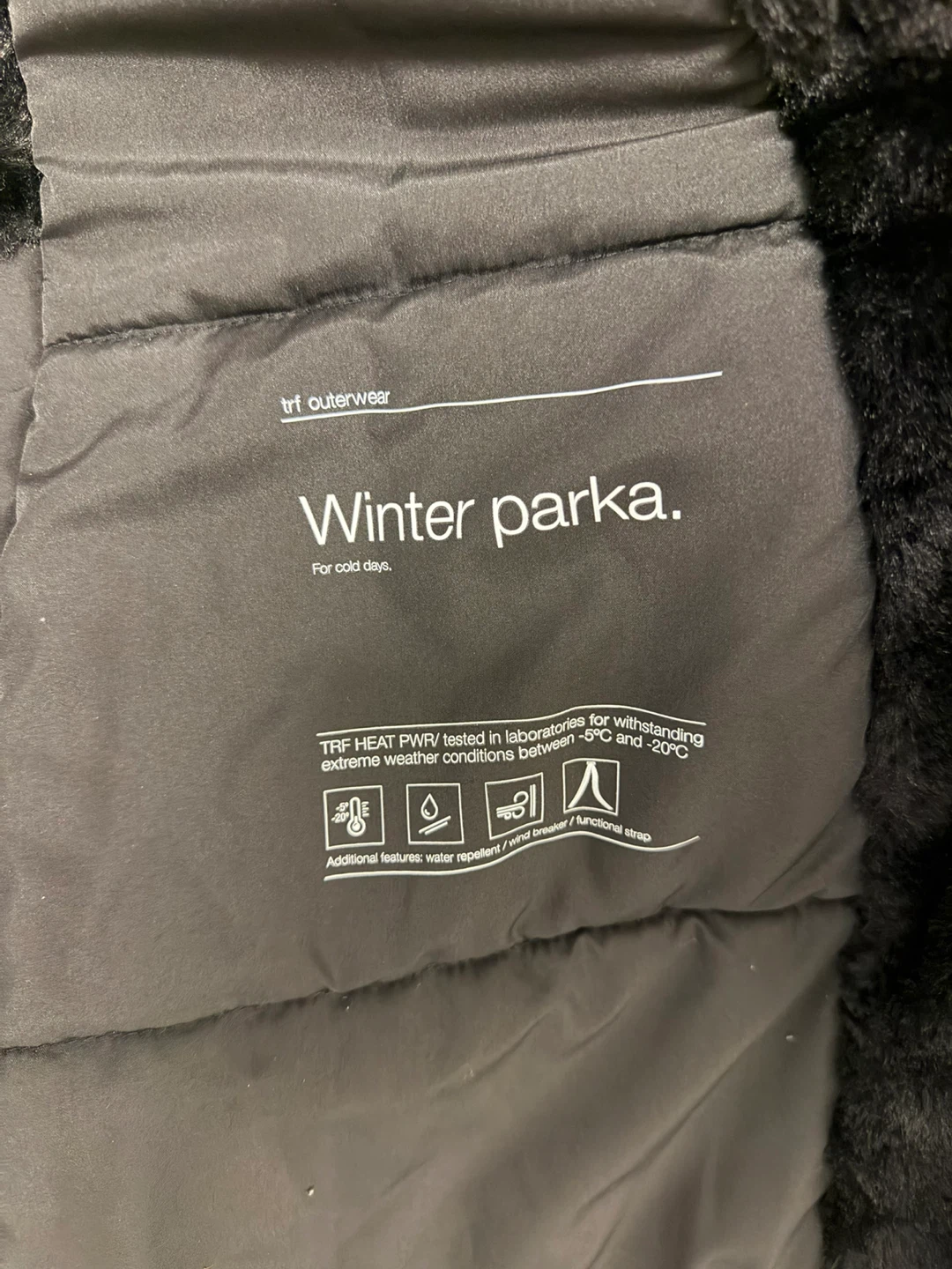 Black TRF Outerwear Winter Parka (USED ONCE) - photo 3