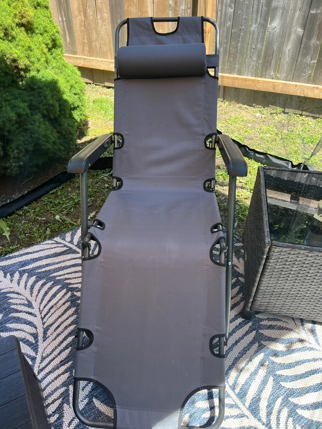 Grey Folding Lounger Chair - photo 3