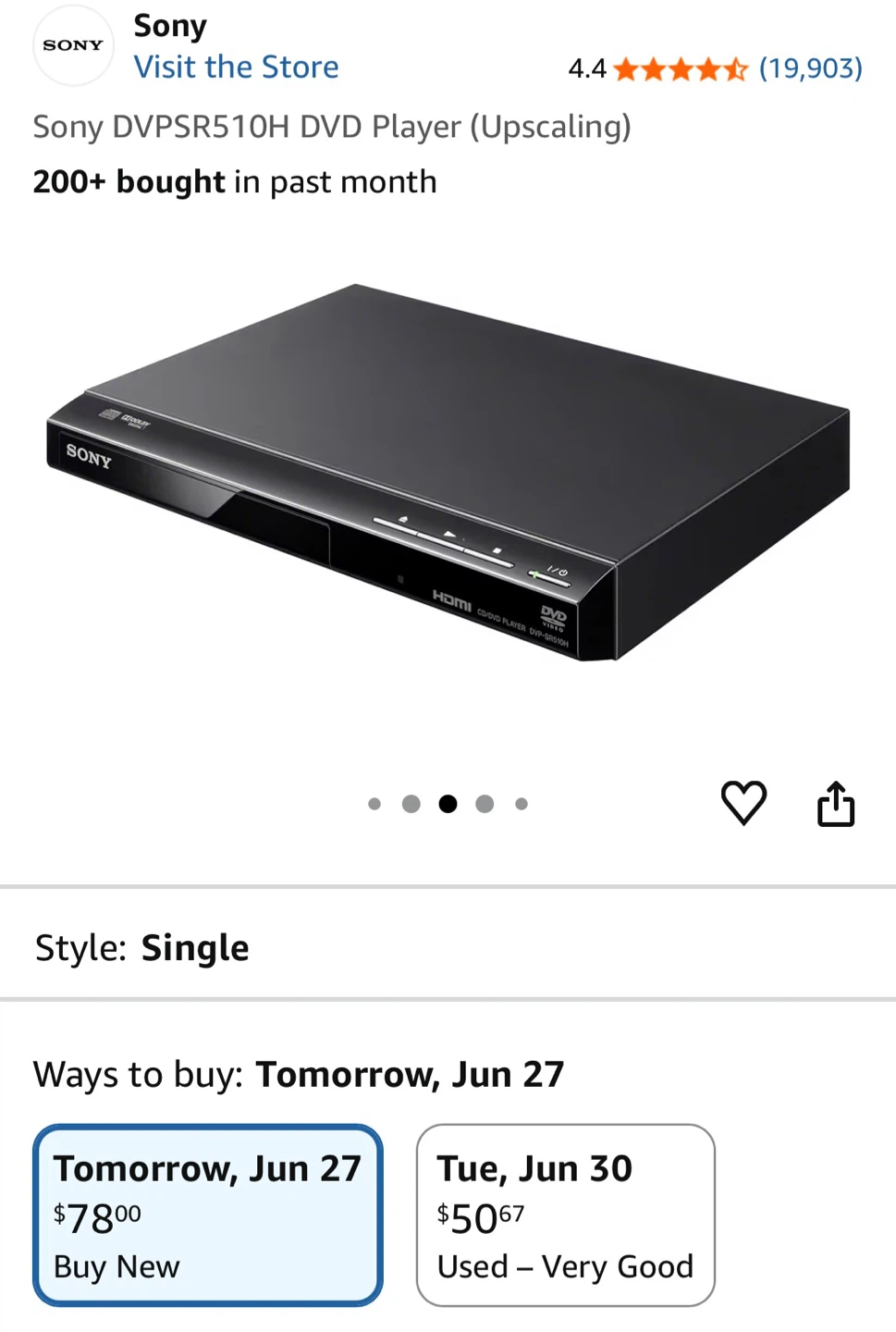 Sony DVPSR510H Upscaling DVD Player - photo 3