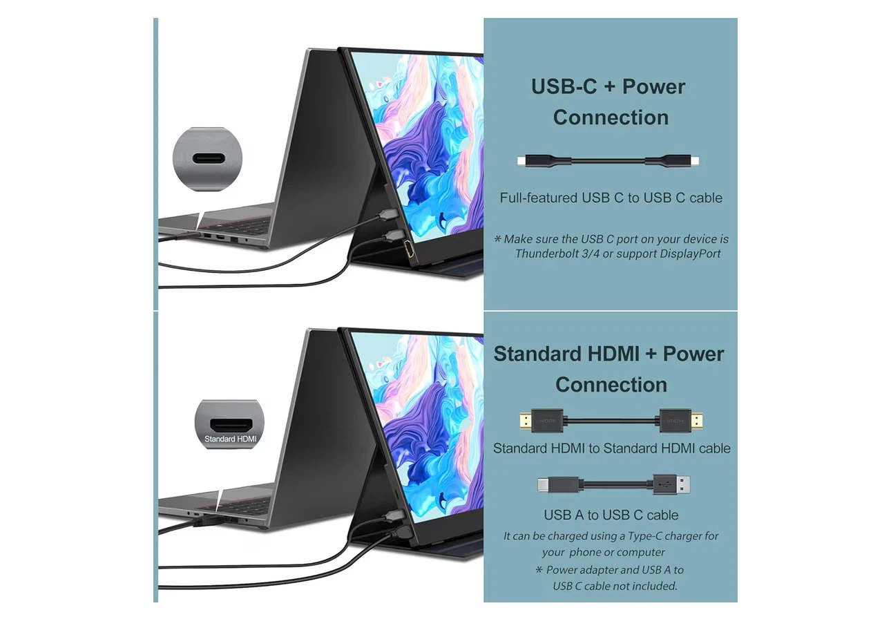 INNOVIEW 15.6" Portable Monitor 1080p FHD HDR - photo 3