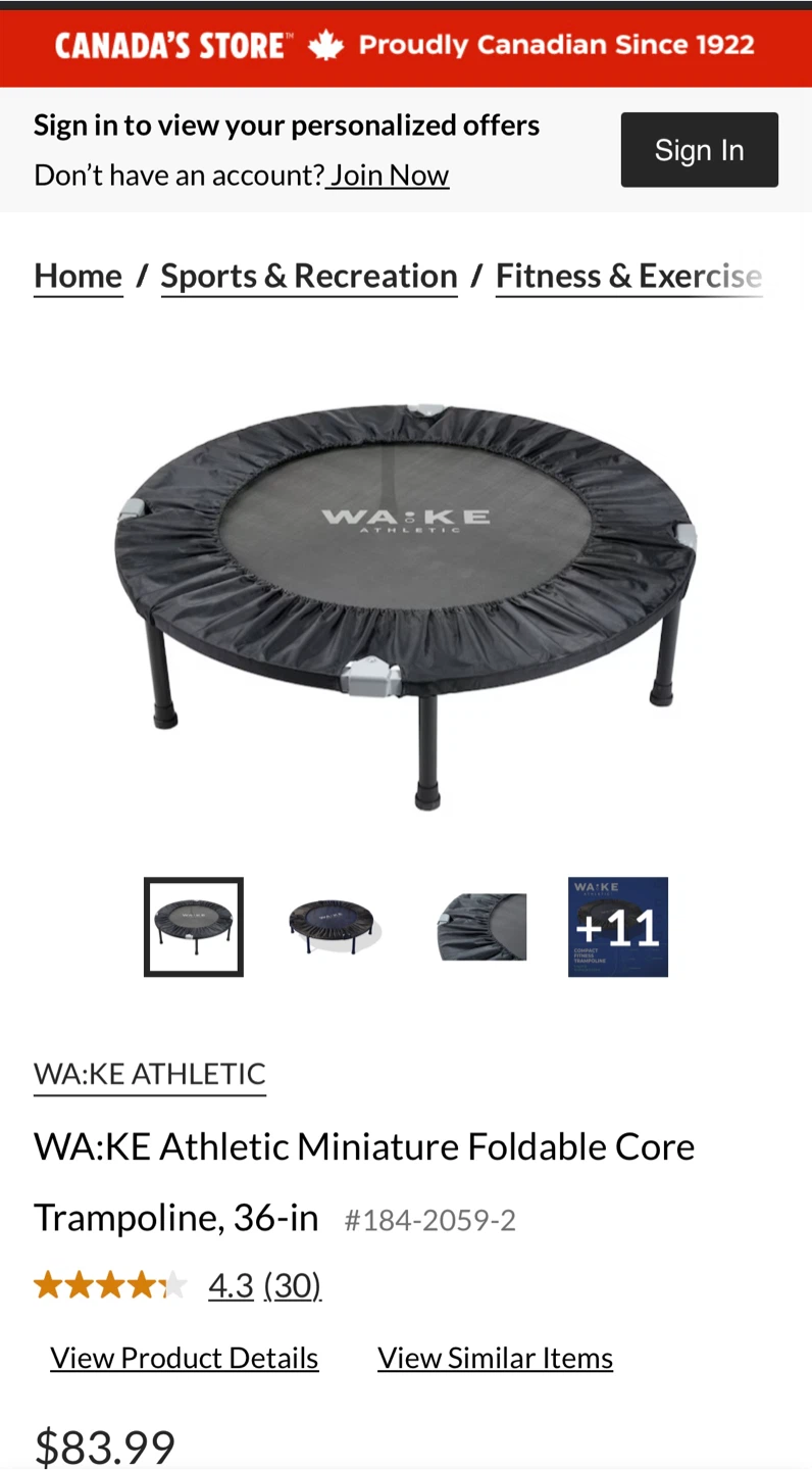 WA:KE Athletic Miniature Foldable Core Trampoline/Rebounder - photo 4