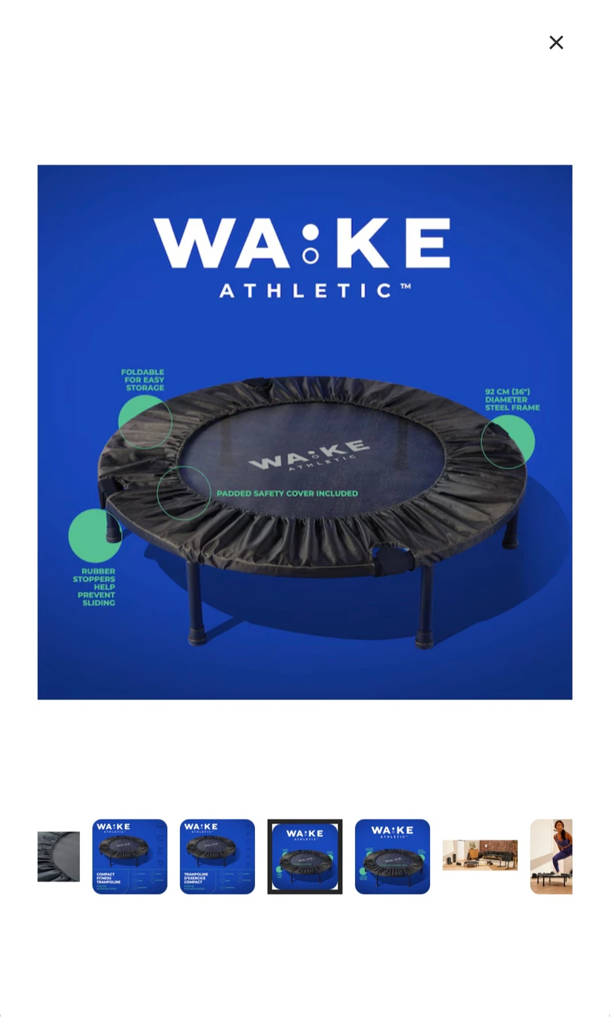 WA:KE Athletic Miniature Foldable Core Trampoline/Rebounder - photo 2