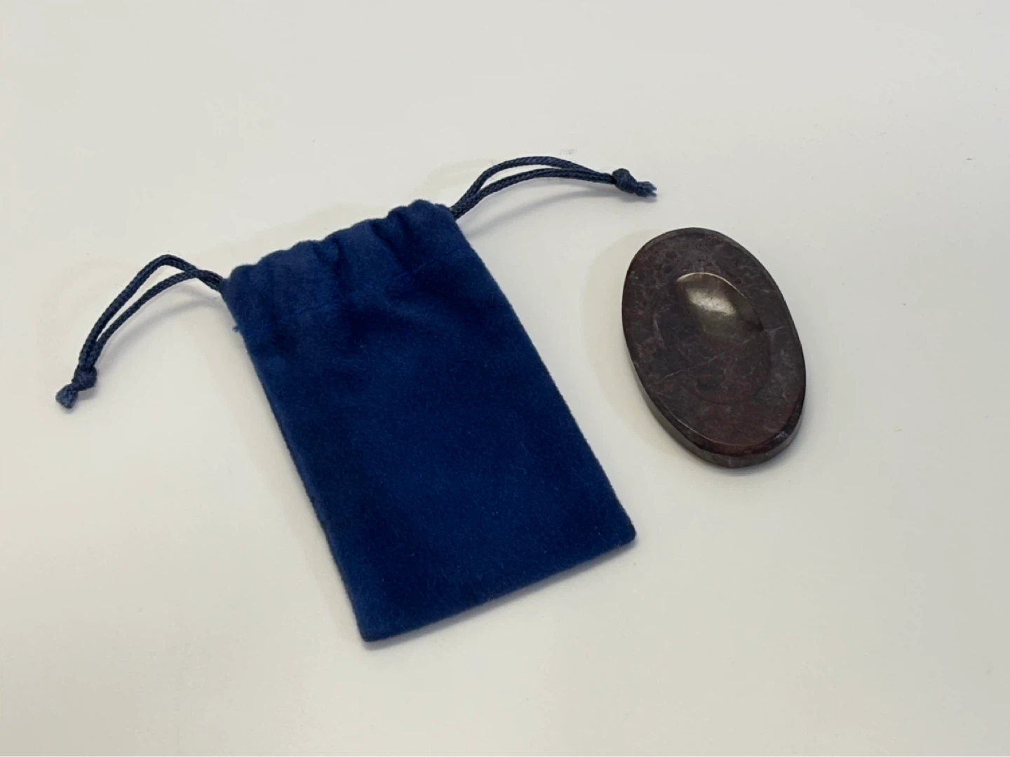 Worry stone with Blue Pouch