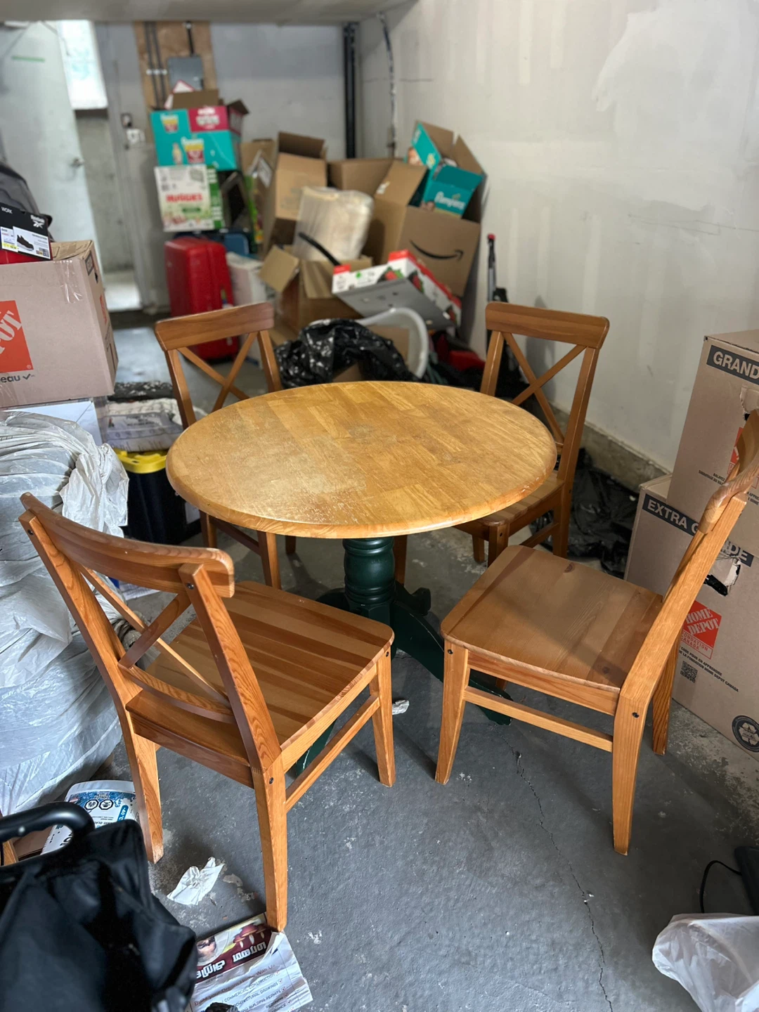 Wooden Dining Table with 4 Chairs