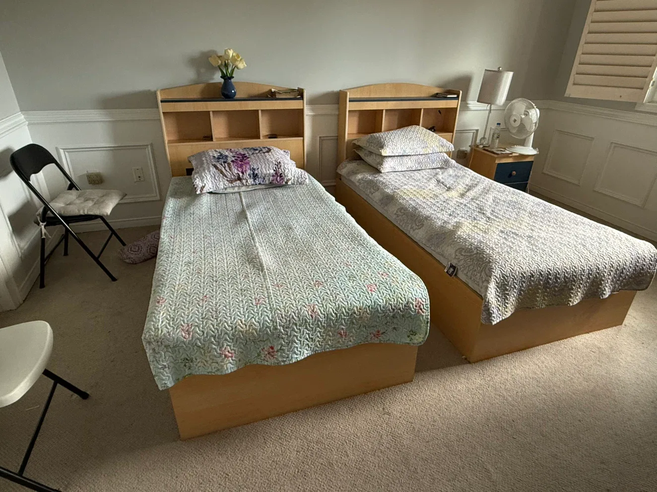 Twin Bed Frame with Storage Headboard and Drawers - photo 2