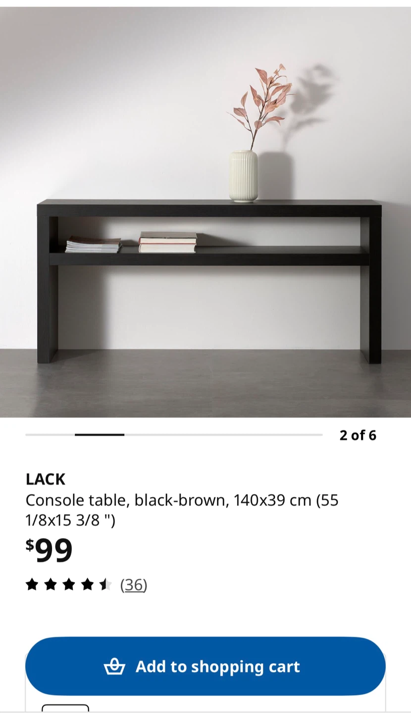 IKEA LACK Console Table - Black-Brown - photo 3