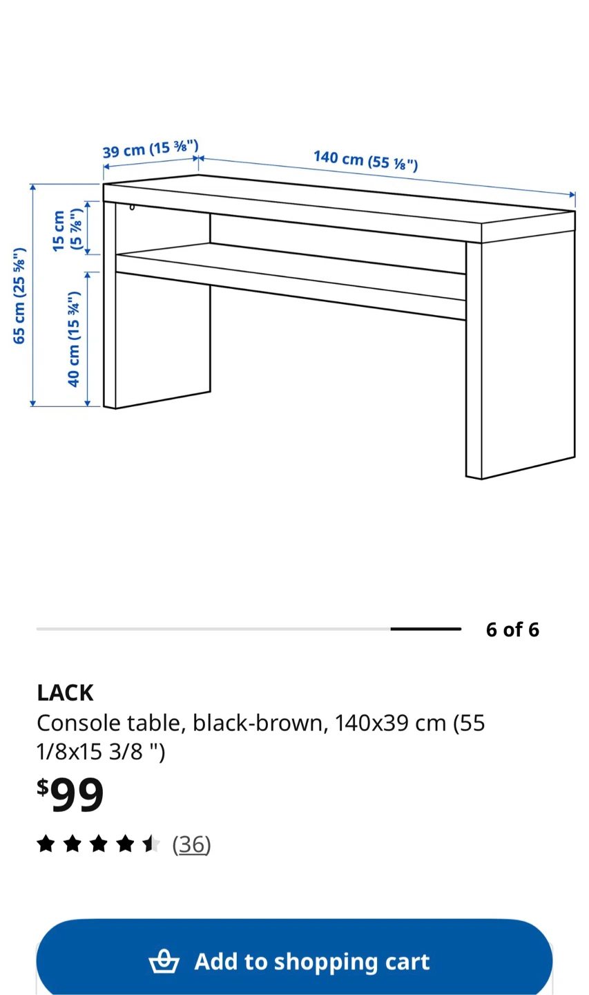 IKEA LACK Console Table - Black-Brown - photo 4