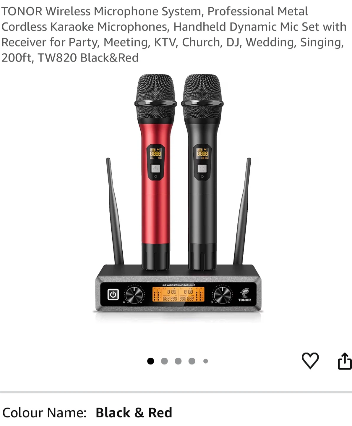 TONOR TW820 Wireless Microphone System MS2