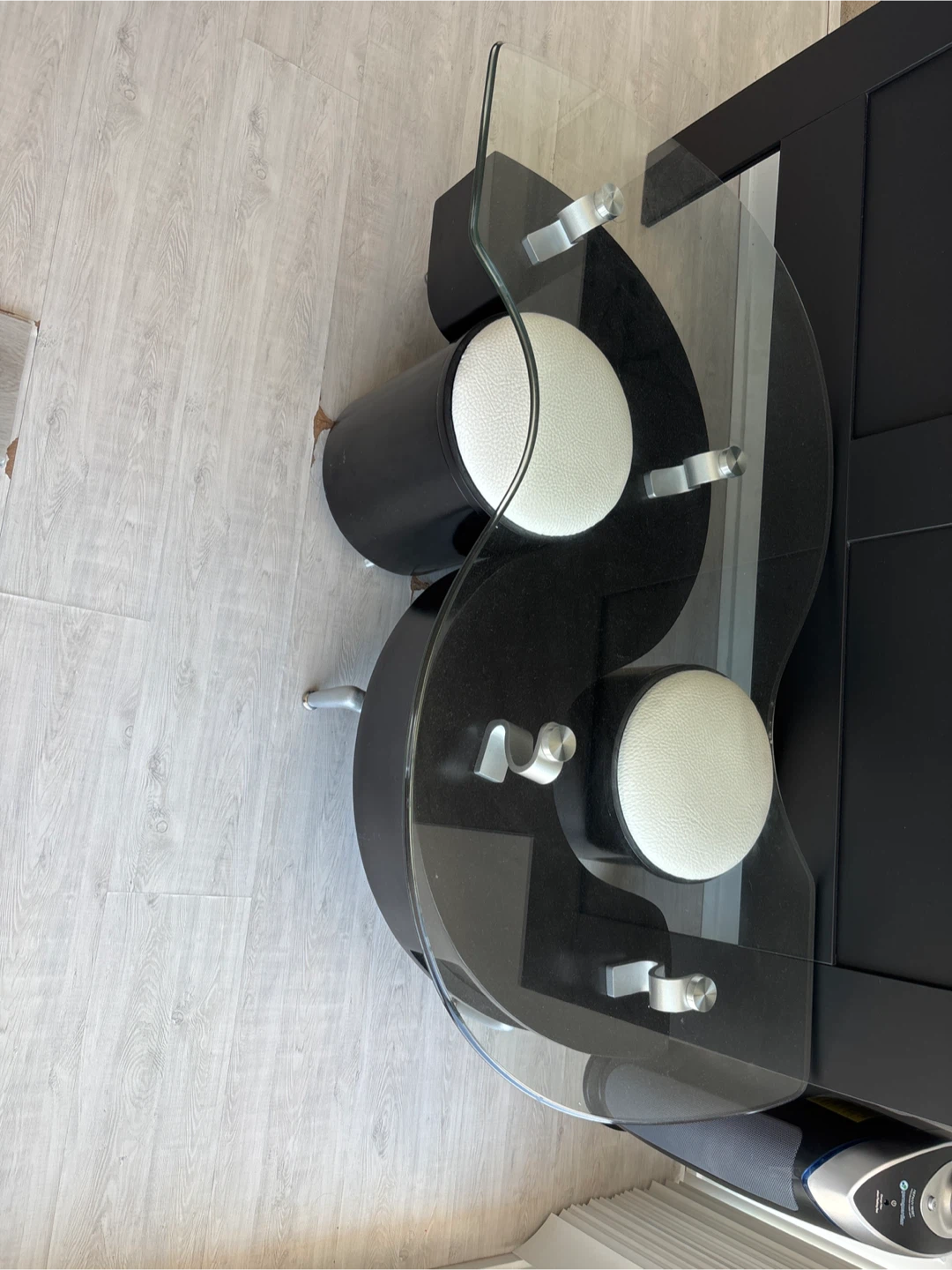 Modern S-Shaped Coffee Table with Glass Top - photo 2