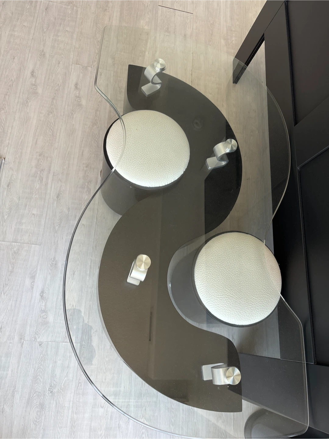 Modern S-Shaped Coffee Table with Glass Top - photo 3