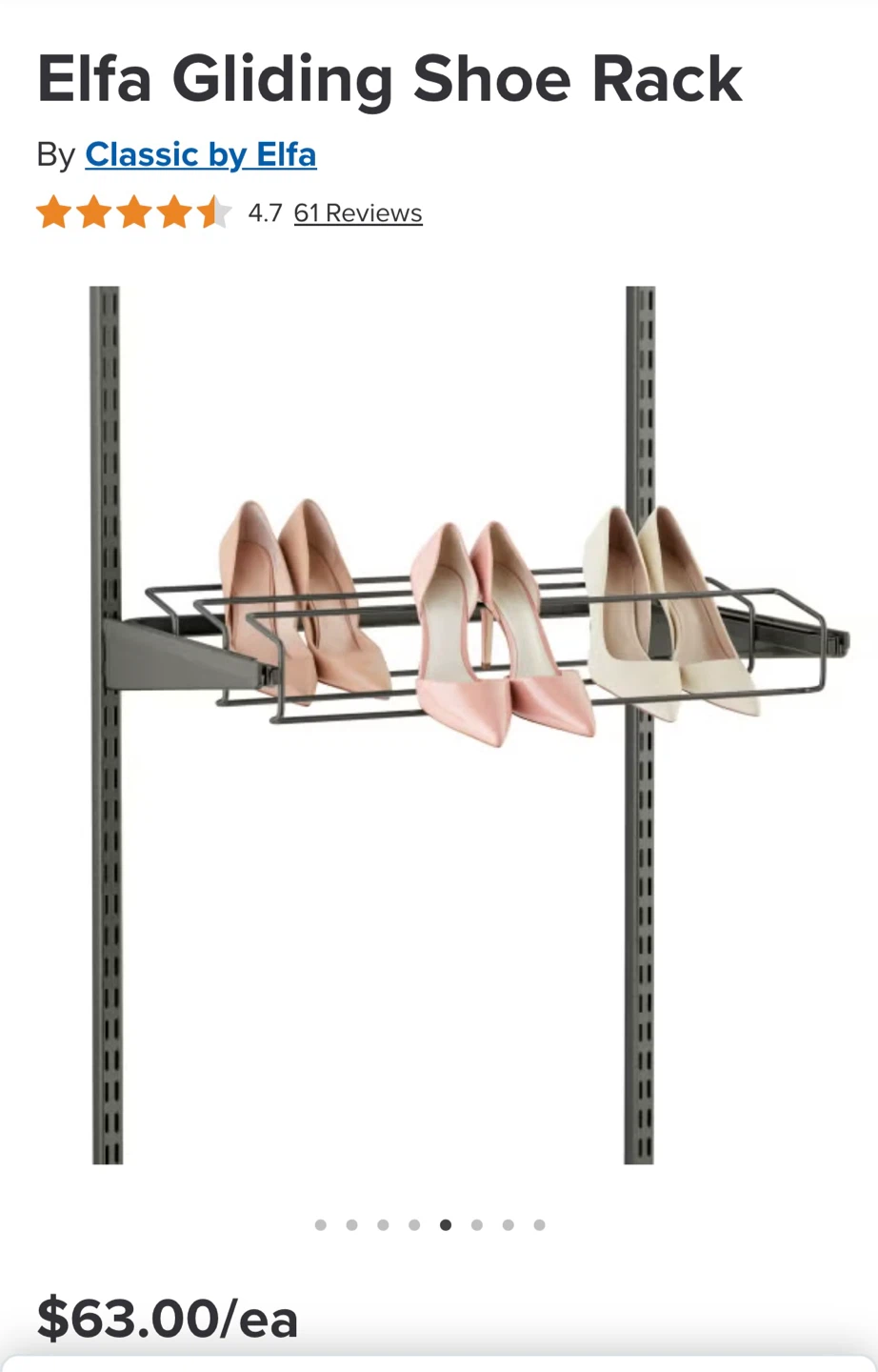Elfa Platinum Mesh Drawer & Shoe Components - photo 4