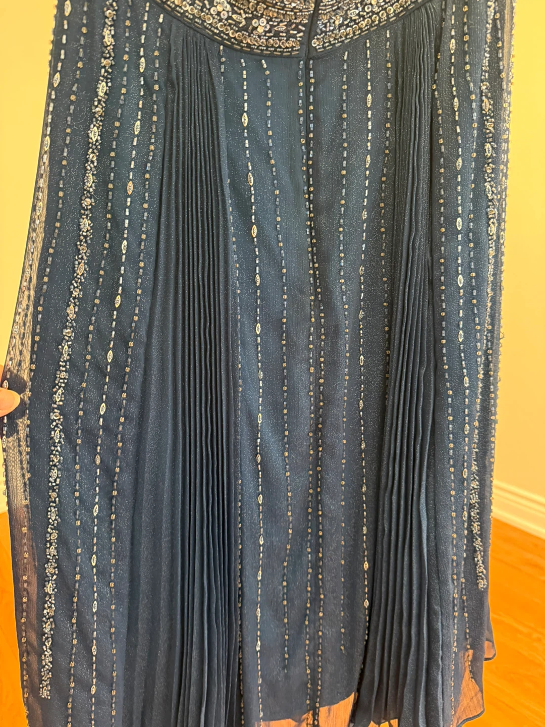 Navy Beaded Halter Neck Dress - photo 5