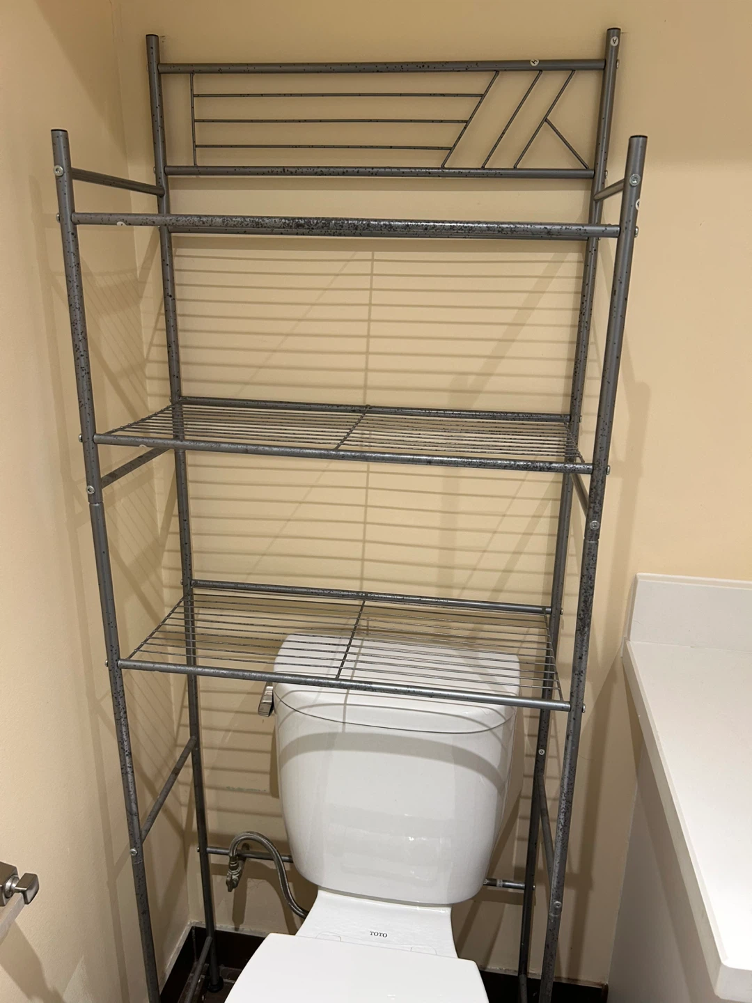 Grey Metal Over-the-Toilet Shelf Unit