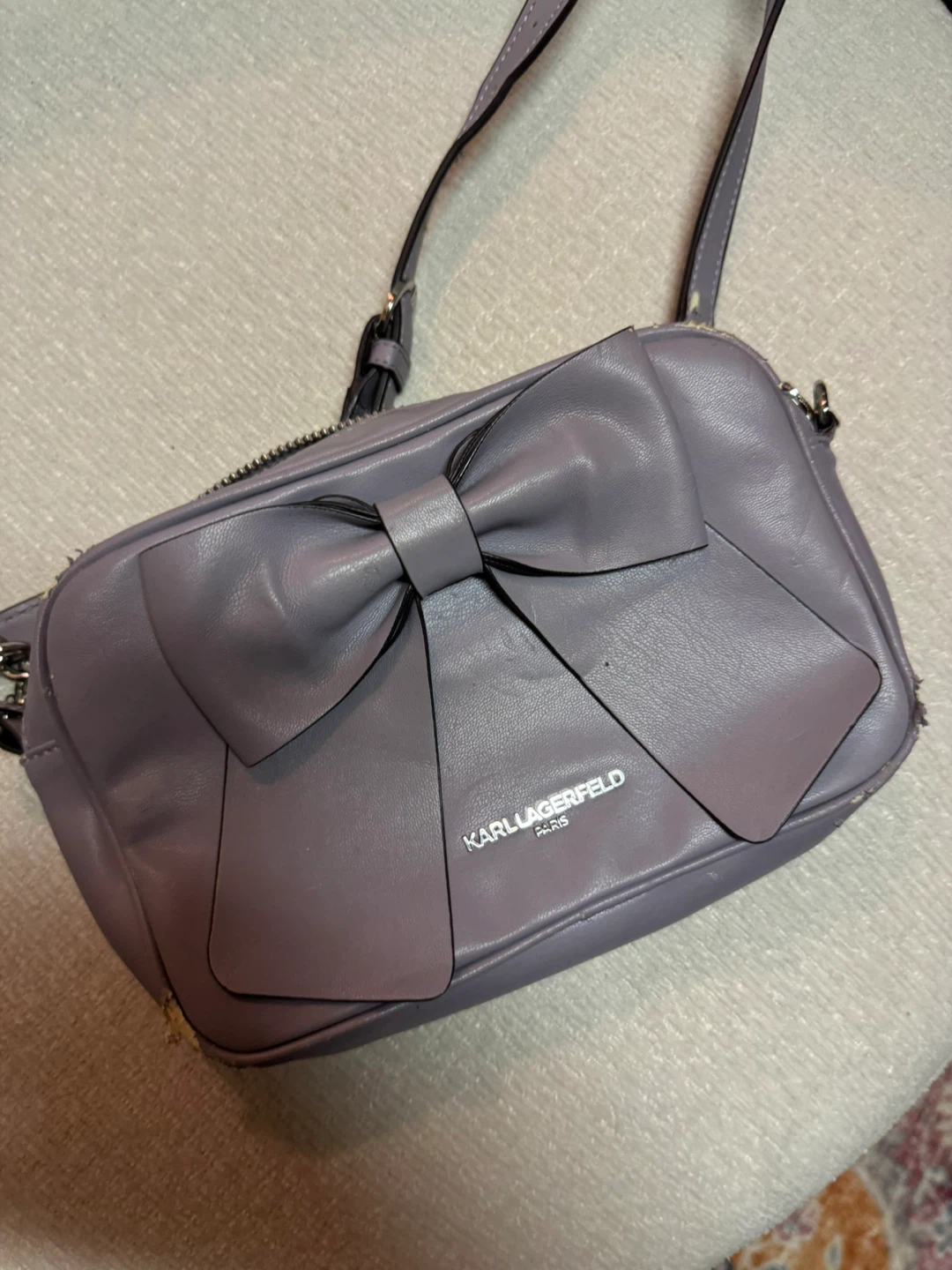 Karl Lagerfeld Paris Lavender Bow Crossbody Bag