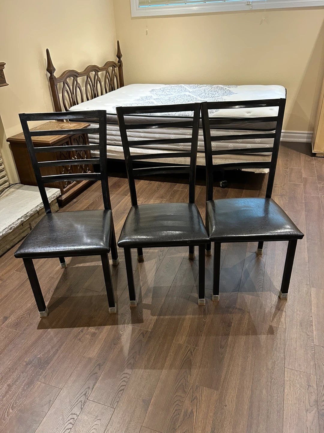 Set of 3 Modern Black Dining Chairs