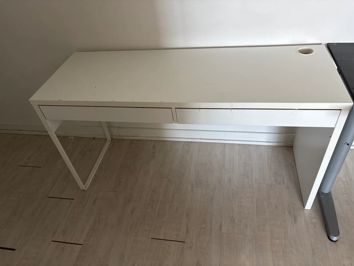 White IKEA Desk with Two Drawers
