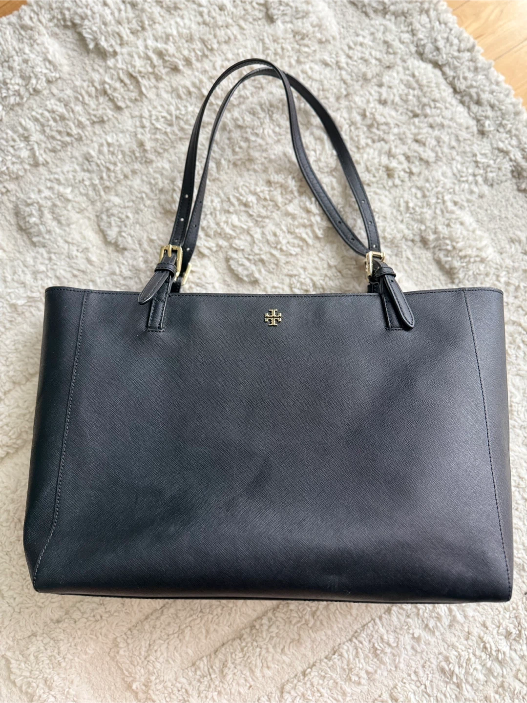 Tory Burch Black Leather Tote Bag