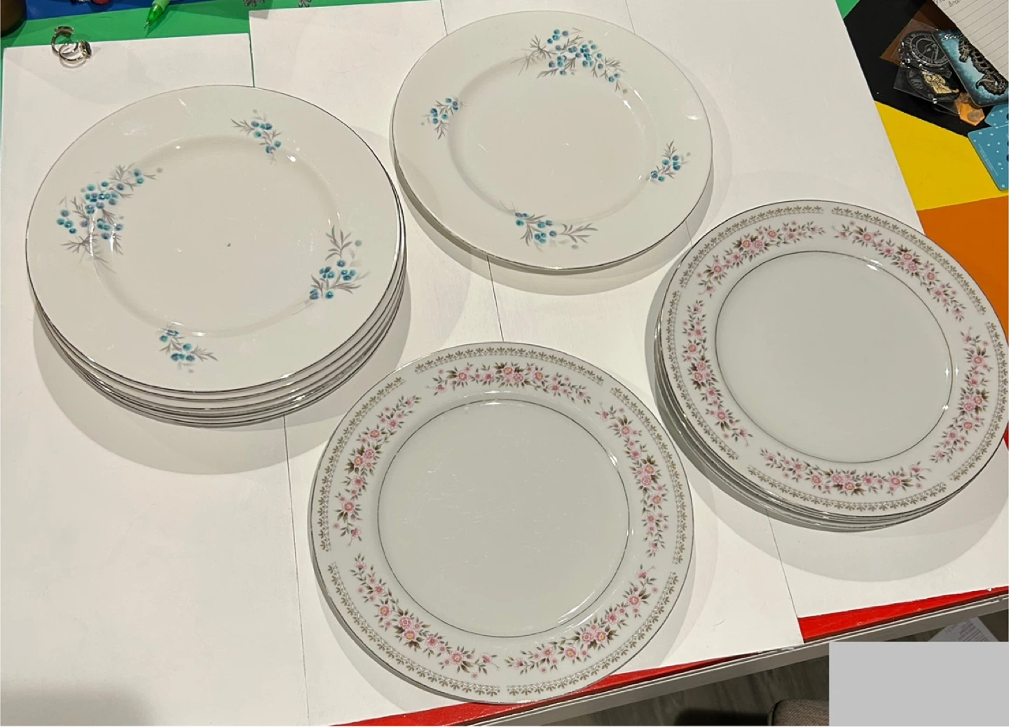 11 Vintage Fine China Dinner Plates