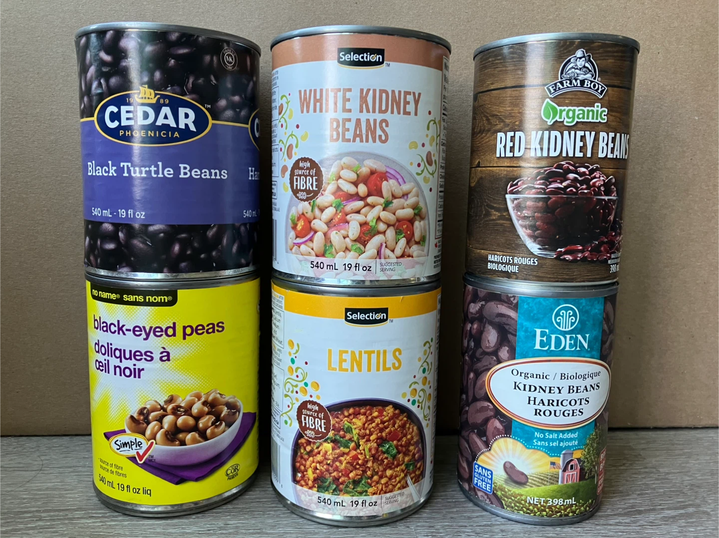 Assorted Canned Beans & Lentils