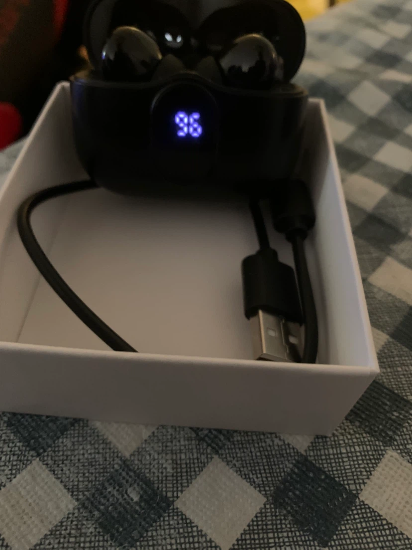 Black Wireless Earbuds with Charging Case