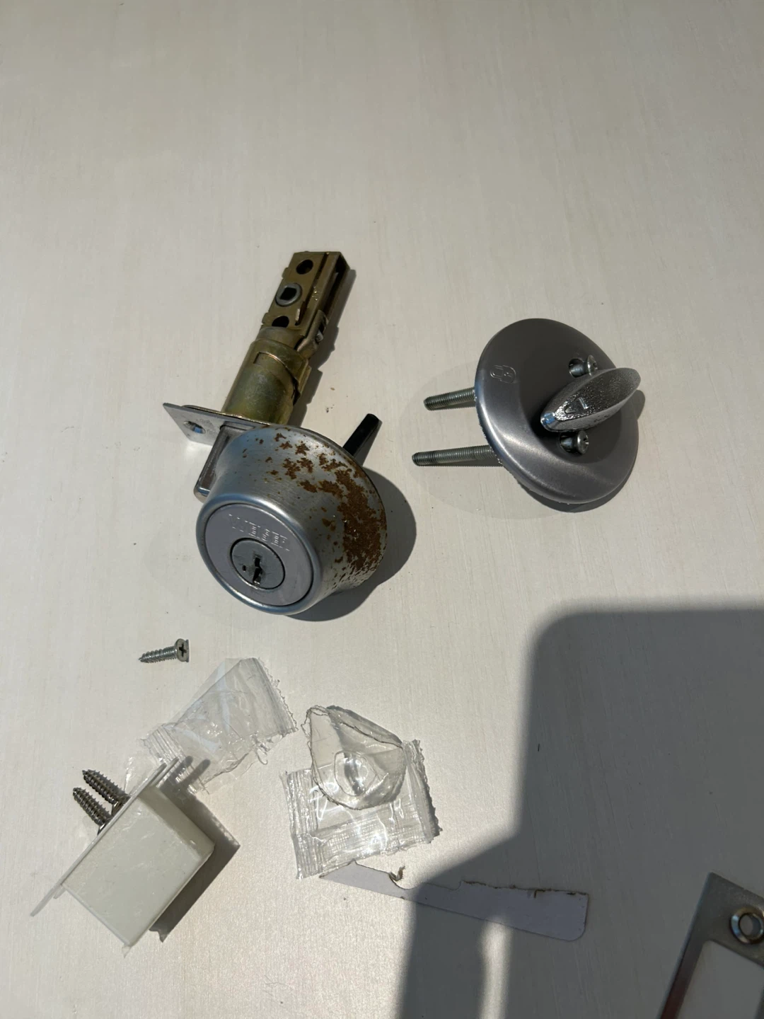 Webster Deadbolt Lock Cylinder with Strike Plate