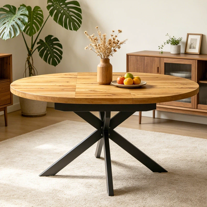 🔥Extendable Round Dining Table 43"-59" for 4–6 people.
