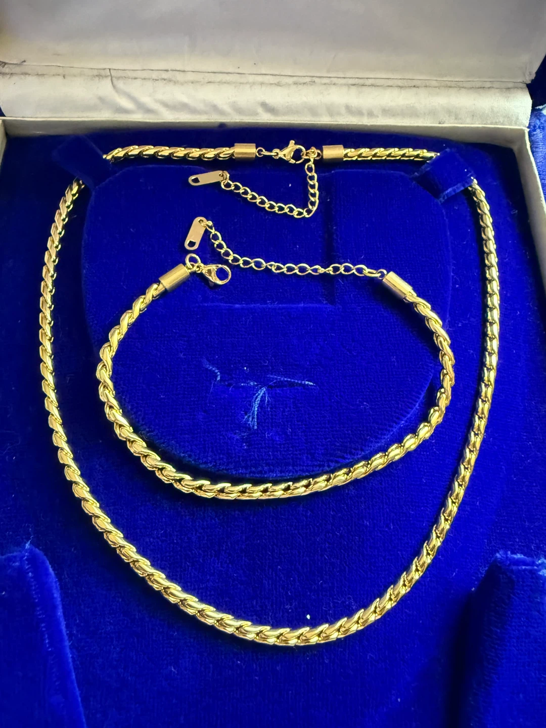 18K Gold-plated necklace and bracelet set - photo 2