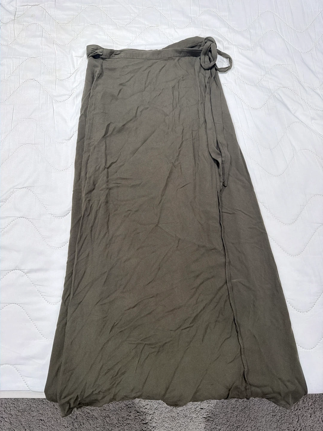Forever 21 Contemporary Olive Green Wrap Skirt