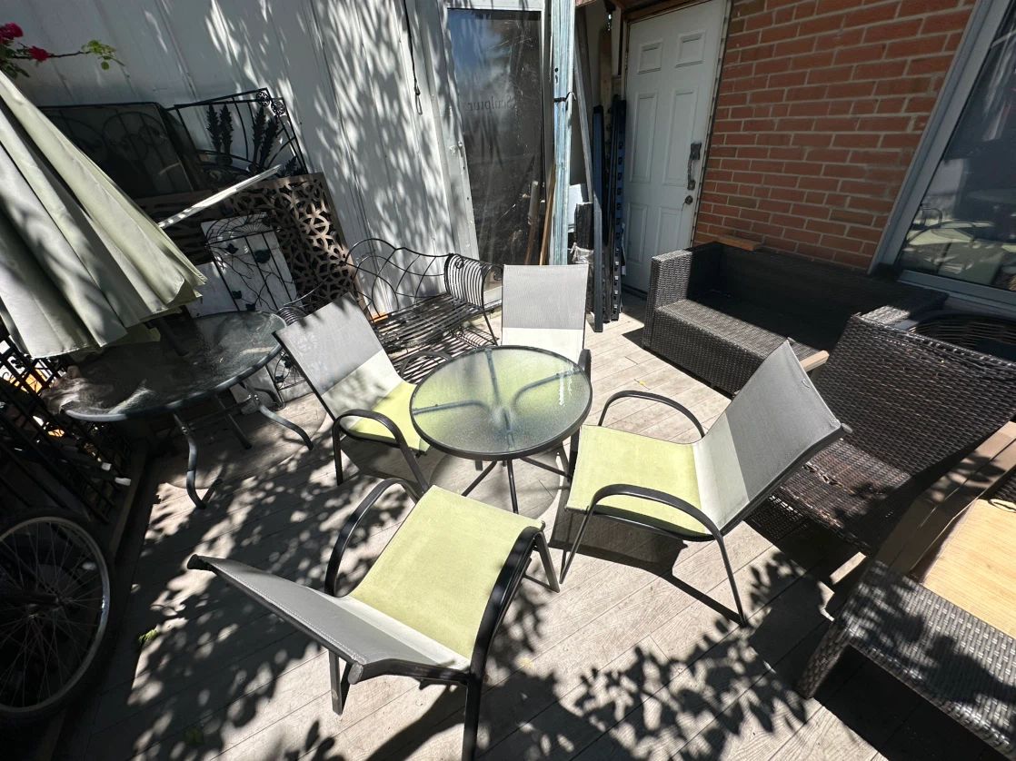 Glass Top Patio Table with Chairs