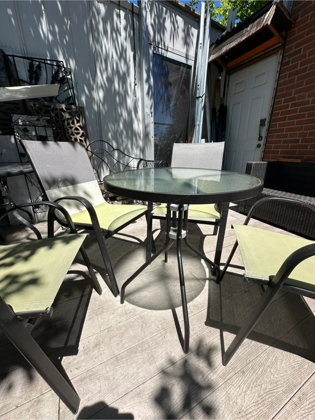 Glass Top Patio Table with Chairs - photo 2