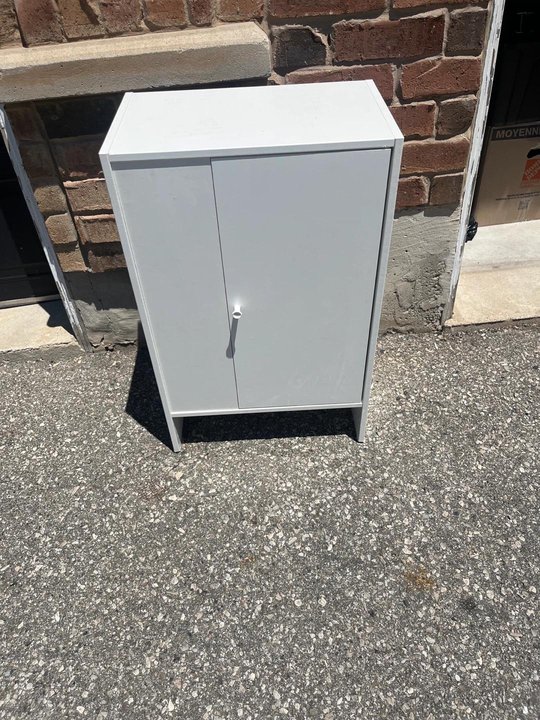 White storage cabinet with two doors