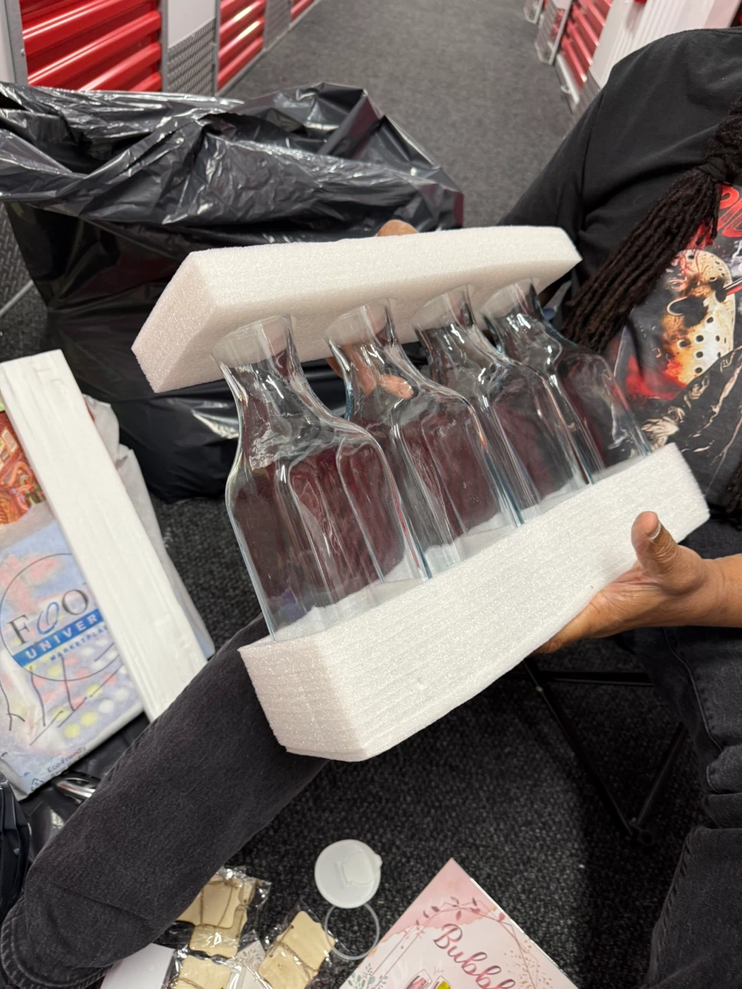 Set of 5 Glass Bottles with Lids - photo 4