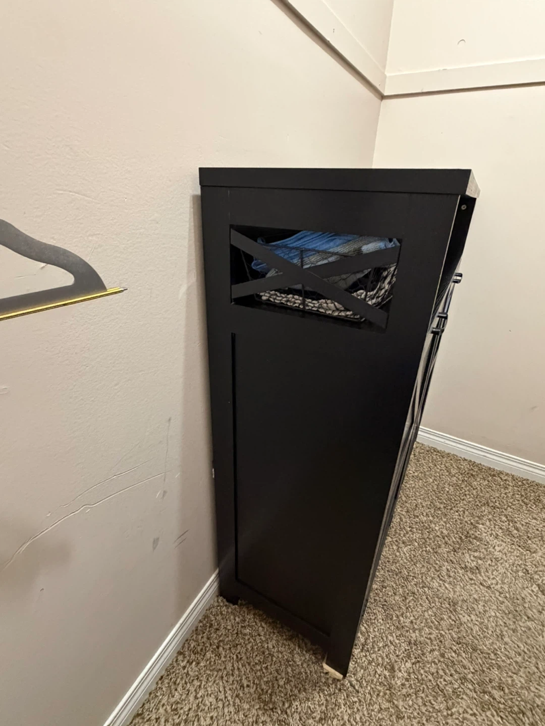 Black Double Door Trash Bin Cabinet - photo 3