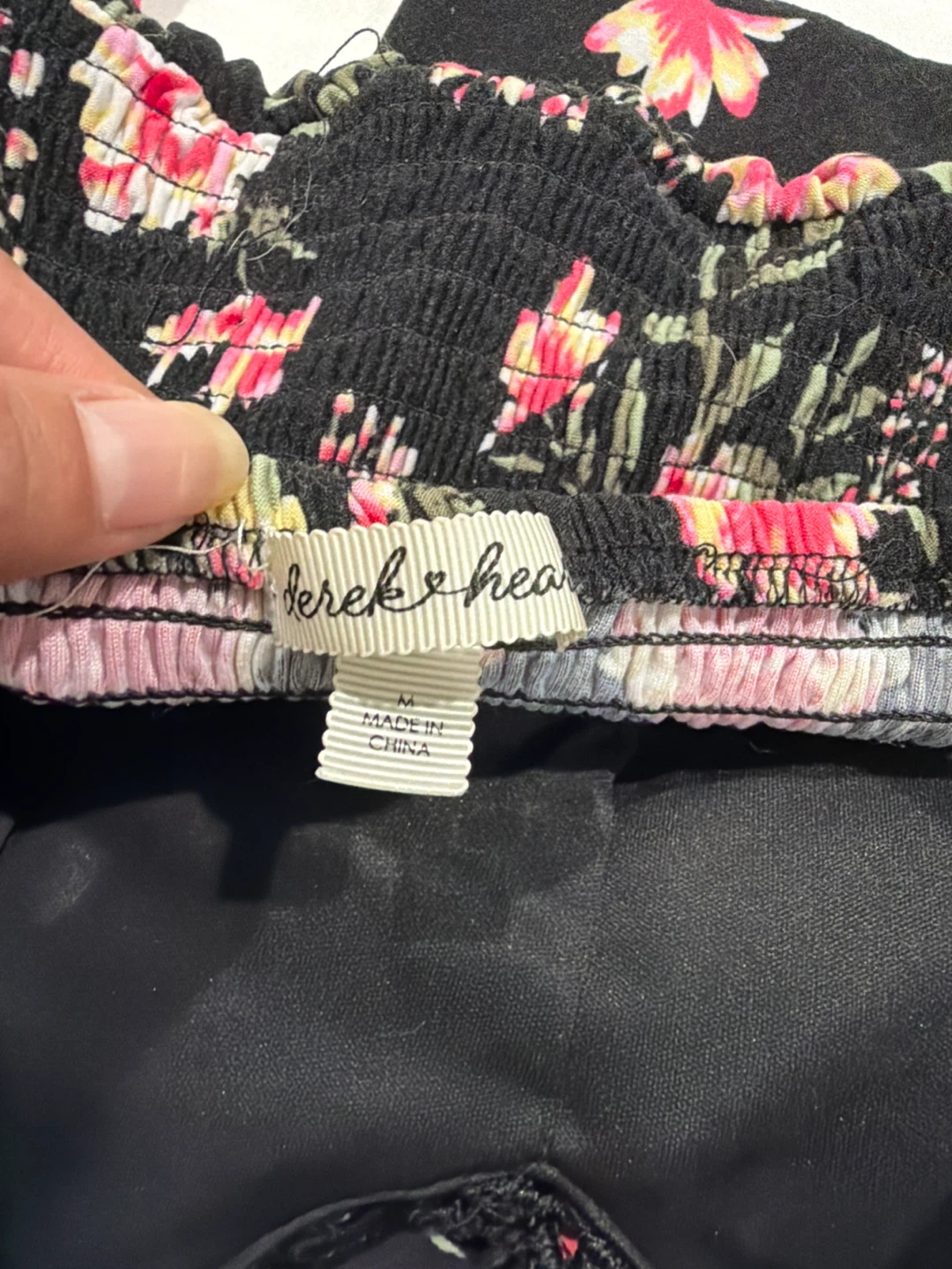 Derek Heart Black Floral Jumpsuit Size M - photo 2