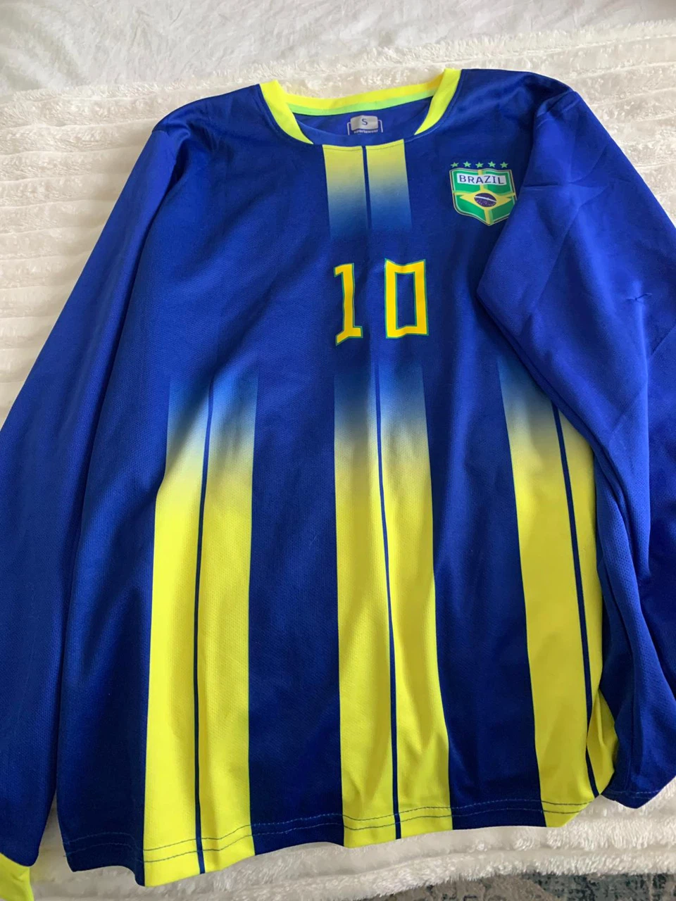 Brazil Ronaldo 10 Long Sleeve Soccer Jersey