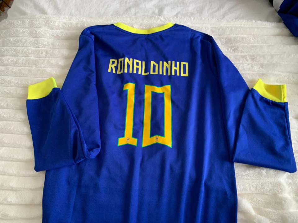 Brazil Ronaldo 10 Long Sleeve Soccer Jersey - photo 2