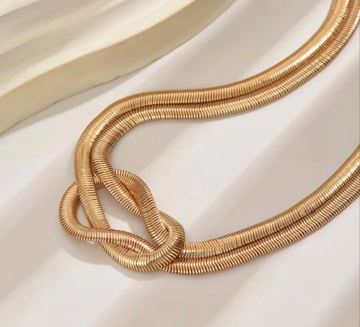 Double layer chain knot necklace - photo 3