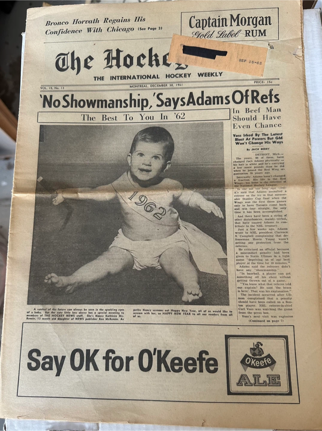 Large Vintage Collection of 1960’s, The Hockey News Newspapers